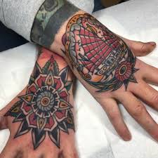 For appointments mail at mrlevinetto@gmail.com. Traditional Hand Tattoos Cloak And Dagger Tattoo London