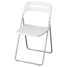 Nisse Stul Skladnoj Glyancevyj Belyj Hromirovannyj Ikea In 2021 Folding Chair Drop Leaf Table Leaf Table