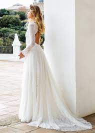 Lace Long Sleeve Wedding Dress Open Back Wedding Dress Lace Etsy Long Sleeve Wedding Dress Lace Open Back Wedding Dress Wedding Dress Sleeves