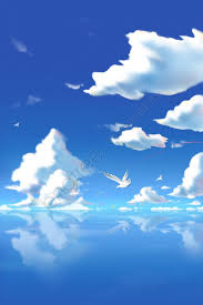 Hand Painted Blue Sky Maritime White Clouds Cloud Sky Seagull Illustration Image On Pngtree Free Download On Pngtree Sky Anime Image Illustration Cloud Illustration