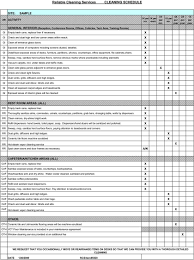 Checklist Cleaning Schedule Template House Cleaning