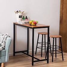 Maybe you would like to learn more about one of these? Bonnlo 3 Piece Counter Height Table Set Kitchen Bar Table Set With 2 Stools Breakfast Bistro Set Dining Table Set For 2 Light Brown Pricepulse