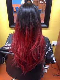 Makeup Story Behind The Chair Black To Red Ombre Red Ombre Hair Black Hair Ombre Black Red Hair