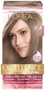 L Oreal Paris Excellence Creme 7 5a Medium Ash Blonde 1 Kit Medium Ash Blonde Grey Hair Coverage Ash Blonde