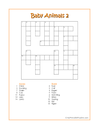 Maybe you would like to learn more about one of these? Baby Animals 2 Crossword Puzzle My Printable Puzzles