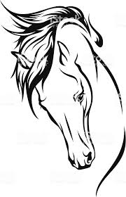 With this easy mustang drawing ideas, you. Horse Head With Flying Mane Vector Illustration Horse Tattoo Horse Tattoo Design Horse Drawings