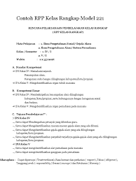 Rpp kelas rangkap 221 kelas rendah. Contoh Rpp Kelas Rangkap Model 221