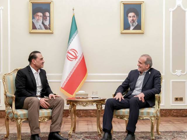 Field Marshal Asim Munir meeting Iranian President Masoud Pezeshkian in Tehran, AI generated
