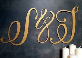 Set Of 3 Decorative Initials Wedding Wall Decor Large Gold Letters Cursive Wood Letter Monogram Hanging Decor Calligraphy Alphabet Sign Wedding Wall Decorations Wood Letters Wedding Initials