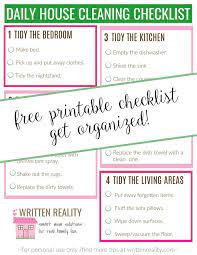Daily House Cleaning Checklist That S Quick And Easy Written Reality House Cleaning Checklist Clean House Cleaning Checklist