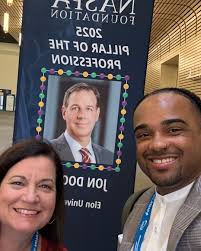 Selfies with a Pillar! Congratulations to our very own Dr. Jon Dooley, vice  president for Student Life, who was named a Pillar of the Profession at the  2025 NASPA conference. Our Student