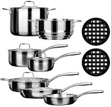 Duxtop Ssc 14pc 14 Piece Whole Clad Tri Ply Induction Cookware Set Stainless Steel Read More Induction Cookware Cookware Set Stainless Steel Cookware Set