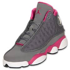 Pink Black And White Jordan 13s Girls Grade School Air Jordan Retro 13 Basketball Shoes Finishline Com Cool Grey Pink White Air Jordans Retro Girls Basketball Shoes Air Jordans