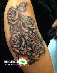 Rose S And Butterflies Realistic Butterfly Tattoo Tattoos Butterfly Tattoo