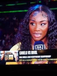 Claressa Shields and her man Papoose last night 🔥Claressa Shields is  glowing like the champ she is! #ClaressaShields #champion Devine Grace