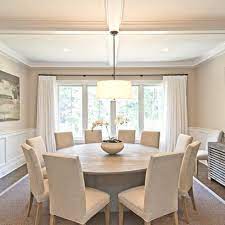 Some foldable dining tables can be used as a small corner table when not being used in its full form. Round Dinning Table Seats 10 Round Dining Room Table Round Dining Room Traditional Dining Rooms