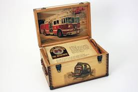 fire department gifts wooden keepsake box