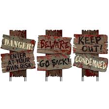 Creepy halloween beware sign steps. Do Not Disturb Home Decor Plaques Signs Home Garden Rustic Haunted House Sign Danger Halloween Real Wood Scary Keep Out