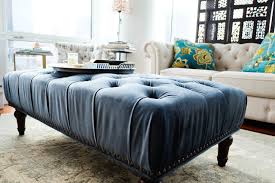 Baby Friendly Living Room With World Market Hitha On The Go You might discovered one other blue tufted ottoman coffee table better design ideas.