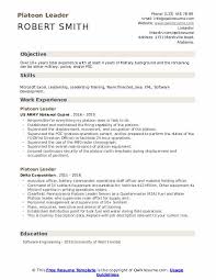 platoon leader resume samples qwikresume