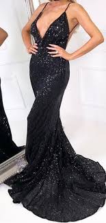 Deep V Neck Black Sequin Mermaid Prom Dresses Black Sequin Prom Dress Sequin Prom Dresses Prom Dresses