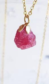Raw Ruby Pendant Necklace Genuine Ruby Necklace Red Ruby Etsy Ruby Pendant Ruby Necklace Pendant Solitaire Pendant Necklace