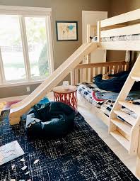 Recommended by the independent, happy beds' quality bunk beds suit the needs of both adults. Natural Twin Over Full Bunk Bed With A Slide And Angled Ladder Scandinavian Kids Other By Maxwood Furniture Inc Houzz