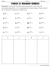 Imaginary Numbers Sorting Worksheet In 2020 Number Worksheets Alphabet Worksheets Worksheets