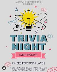 Read on for some hilarious trivia questions that will make your brain and your funny bone work overtime. Monday Night Trivia At Barlows 10 14 19