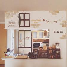 オシャレな100均 ナチュラルキッチン で可愛いお部屋を作っちゃおう の2枚目の写真 マシマロ インテリア レンガ キッチンレンガ 100均 インテリア