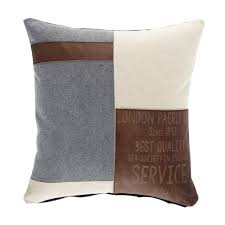Coussin En Coton Beige Et Marron 50 X 50 Cm Navy Maisons Du Monde Coussin Industriel Coussin Housse De Coussin