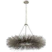 It has a round metal wall plate with a metal ring that cinches the quills. Strada Ring Chandelier 2v20x Timeless Designs