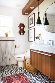 30 beautiful half bathroom and powder room ideas we're loving now 30 photos. Makeover Of The Guest Bathroom In A Very Cool Style Bathroom Trends Bohemian Style Bathroom Bathroom Makeover
