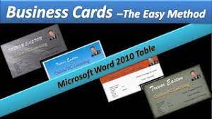Furthermore, you can fit eight cards on every sheet and print them out at home. Business Card Make Business Cards Microsoft Word 2010 Tables Youtube