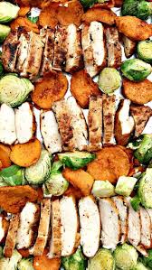 Sheet Pan Chicken And Sweet Potatoes Meal Prep Recipe Pan Chicken Sweet Potato Recipes Chicken Sweet Potato