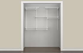 Crafted with durable steel construction, the shelves feature a smooth white finish while ample hanging space provides plenty of room for your clothes. Shelftrack 4 Ft To 6 Ft Closet Organizer Kit