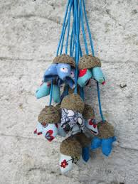 accesseries bag charm blue flower real arcon พวงก ญแจ