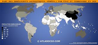 La revue médicale américaine new england journal of medicine, auteure de l'étude estime que 107,7 millions d'enfants et 603,7 millions d'adultes souffrent d'obésité dans le monde. Carte Du Monde Irreligion Agnosticisme Atheisme Deisme Atlasocio Com