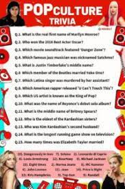 You struggle to hear the lyrics. Pop Culture Trivia Questions Answers Meebily