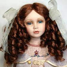 Phoebe Collectible Memories Genuine Porcelain Doll Auburn Hair Curls Teddy Bear Collectiblememories Curled Hairstyles Auburn Hair Porcelain Dolls