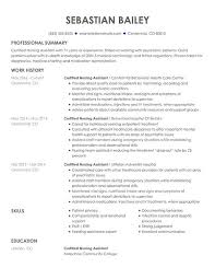 Certified Nursing Assistant Resume Example Myperfectresume