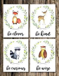Free Printable Wall Art Woodland Animals Baby Shower Woodland Baby Gift Nursery Decor Cuarto De Bebe Decoracion De Pasillo Pequeno Decoracion Para Ninos