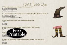 The wonderful wizard of oz is one of the most famous children's books of all time. Free Printable Witch Trivia Quiz For Halloween