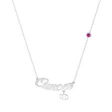 Thyroid cancer stylish butterfly awareness ribbon silver plated necklace. Cancer Sterling Silver Zodiac Star Sign Necklace Seol Gold Wolf Badger