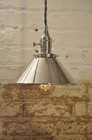 Nickel Pendant Light Chrome Hanging Lamp Plug In Pendant Etsy Industrial Pendant Light Fixtures Industrial Pendant Lights Chrome Pendant Lighting