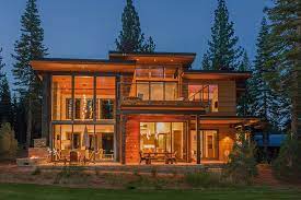 For you see, the exterior of our mountain house is a hodgepodge of finishes and colors and now that we've ripped open all the walls to put in larger windows, it has to be redone regardless of the fact that we actually didn't mind it.i had thought about going the cheapest route and just painting it all the same color to unify. Modern Mountain Cabin Minimalistisch Hauser San Francisco Von Greenwood Homes Houzz