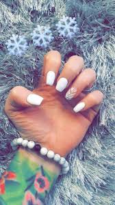 7,606 likes · 12 talking about this. Matte White Short Coffin Nails For Christmas With Chevron Design And Diamond Gems