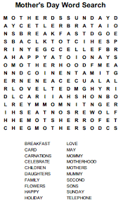 Mother S Day Word Search Puzzle Mothers Day St Patrick S Day Words Holiday Puzzle