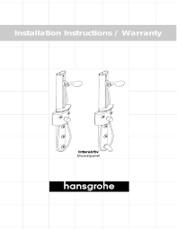 In the case of showerpipes, you can opt for a single lever tap instead of the. Axor Showerpanel User Manual Manualzz
