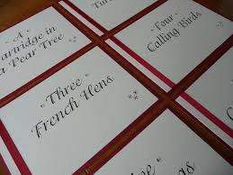 Wedding Table Names Based On The 12 Days Of Christmas Www Idodesigns Org Uk Wedding Table Names Christmas Wedding Table Bespoke Wedding Invitations